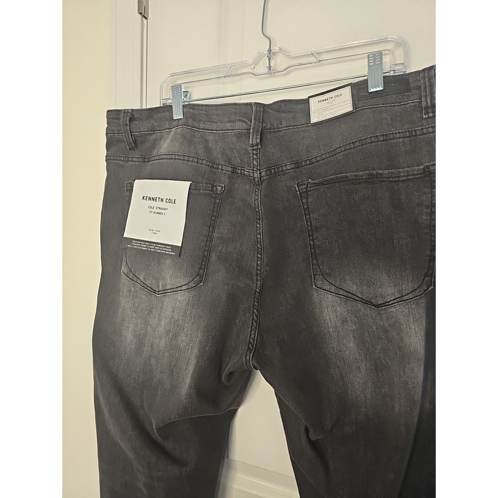 Kenneth‎ Cole Sustainable Denim Men's Jeans 42x30 Kaven Black Stretch NWT - Picture 4 of 9